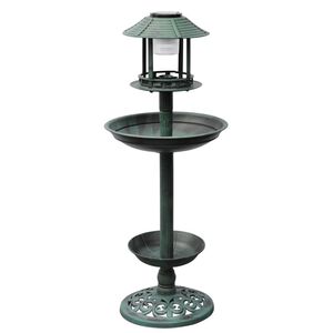 vidaXL Bird Bath/ Feeder with Solar Light
