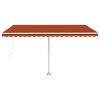 vidaXL Manual Retractable Awning with LED 450x350 cm Orange and Brown