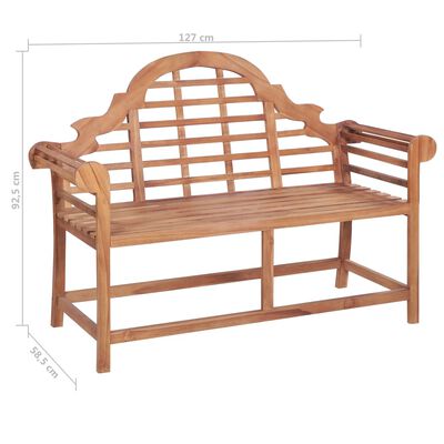 vidaXL Garden Bench 127x58.5x92.5 cm Solid Wood Teak