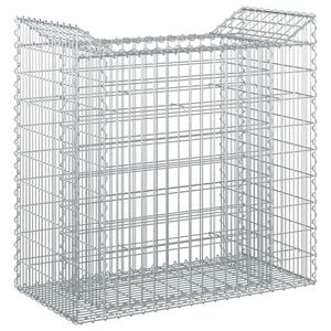 vidaXL Gabion Raised Bed 50 x 100 x 100 cm Galvanised Steel Silver