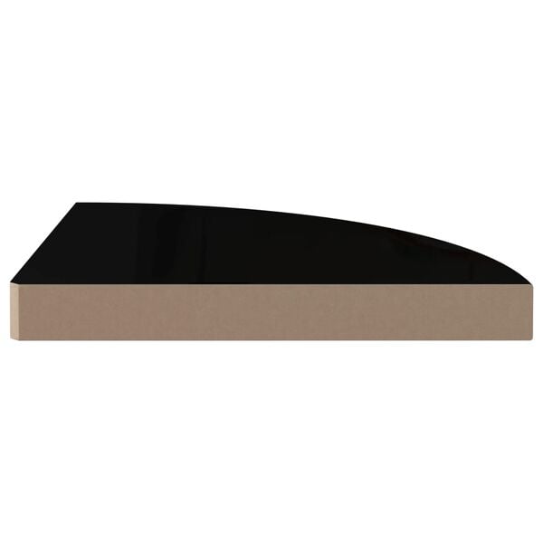 vidaXL Floating Corner Shelf High Gloss Black 35x35x3.8 cm MDF