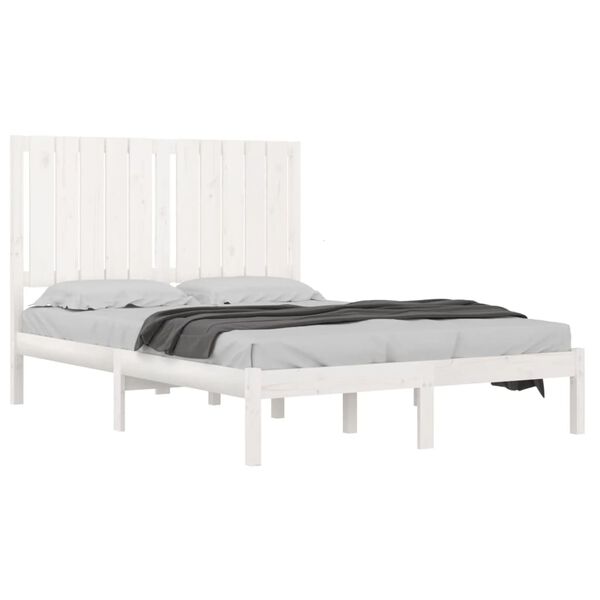 vidaXL Bed Frame without Mattress White 120x200 cm Solid Wood Pine