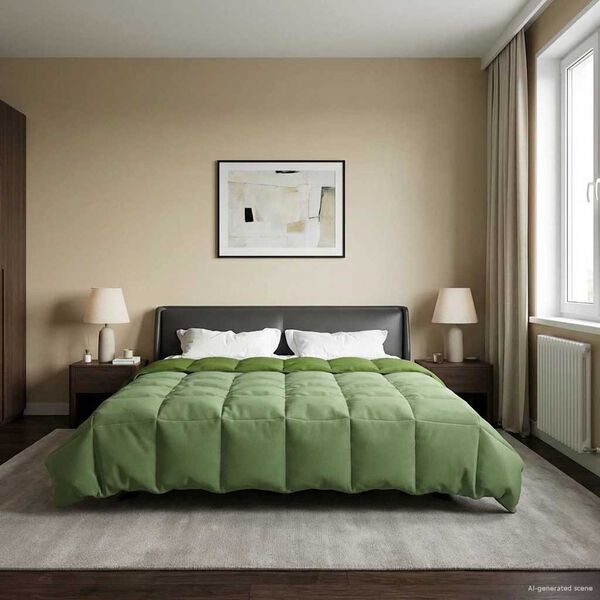 vidaXL Summer Duvet Quilted Green 240 x 260 cm Microfiber