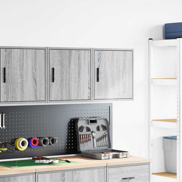 vidaXL Garage Wall Cabinets 2 pcs Grey Sonoma Engineered Wood