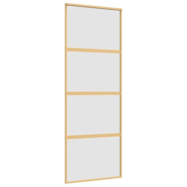 vidaXL Sliding Door Gold 76x205 cm Frosted ESG Glass and Aluminium