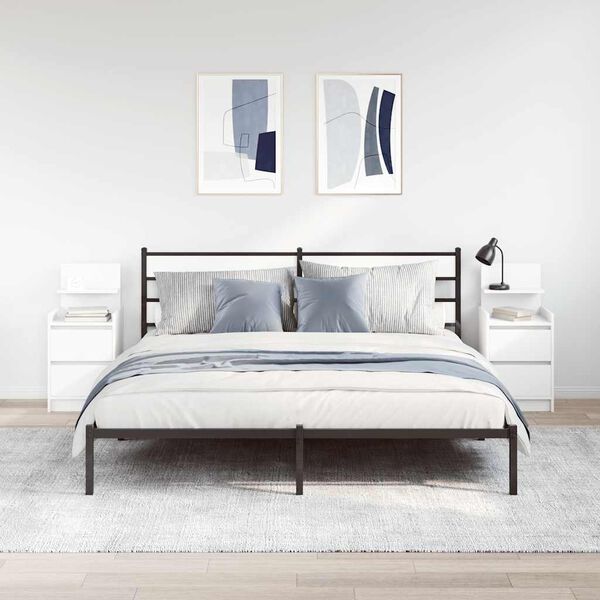 vidaXL Bedside Cabinets with 2 Drawers 2 pcs White 38x34x80 cm