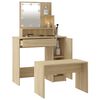 vidaXL Dressing Table Set with LED Sonoma Oak Engineered Wood