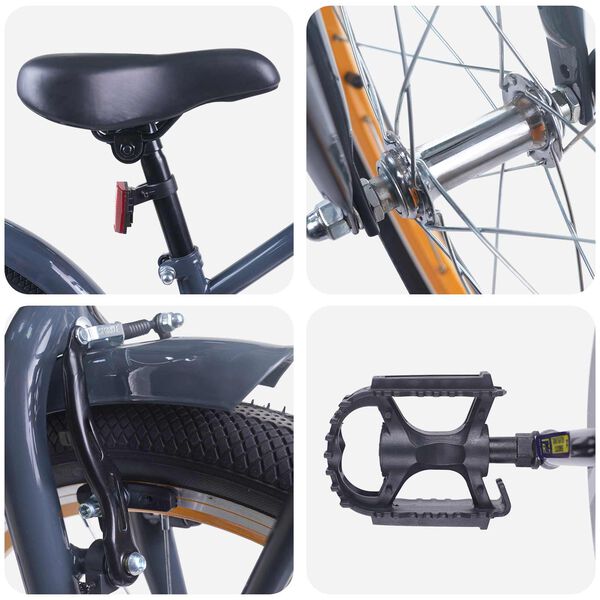 vidaXL Kids Bike 18'' for 5-7 Years Old Dark Grey