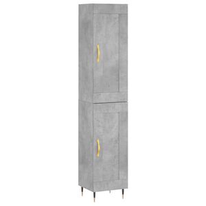 vidaXL Highboard Concrete Grey 34.5x34x180 cm Engineered Wood