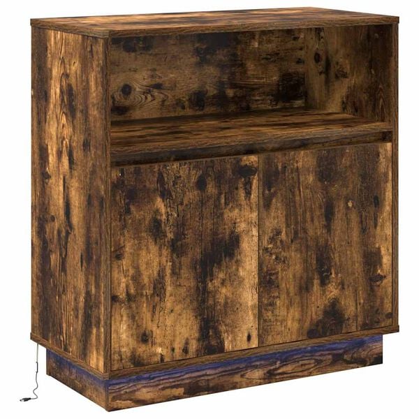 vidaXL LED Sideboard Smoked Oak 71 x 34.5 x 75 cm Engineered Wood