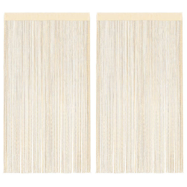 vidaXL String Curtains 2 pcs 140x250 cm Cream