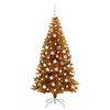 vidaXL Christmas Tree with 300 LEDs with Stand Gold 180 cm PET