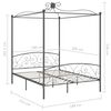 vidaXL Canopy Bed Frame without Mattress Grey Metal 180x200 cm Super King