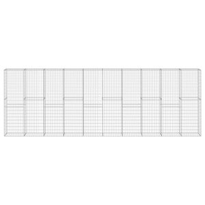 vidaXL Gabion Wall with Covers Galvanised Steel 600x30x200 cm