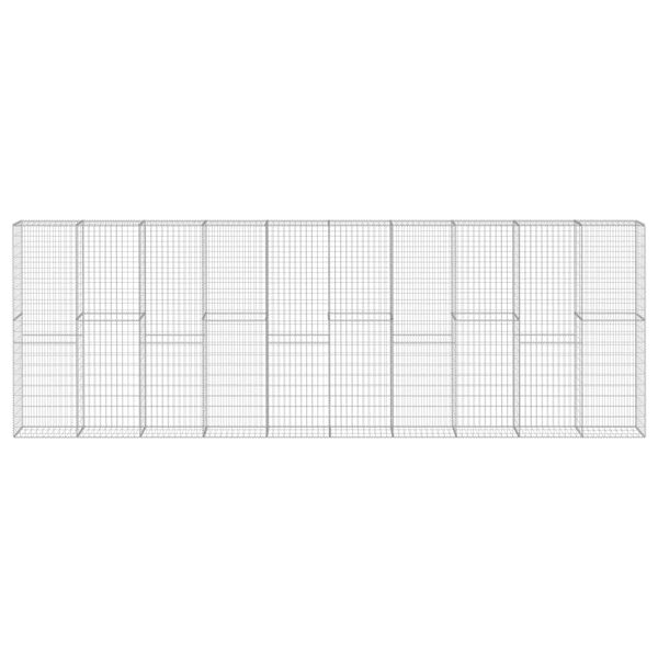 vidaXL Gabion Wall with Covers Galvanised Steel 600x30x200 cm