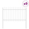 vidaXL Garden Fence 9 pcs White 15.3 x 1.2 m Powder-coated Steel