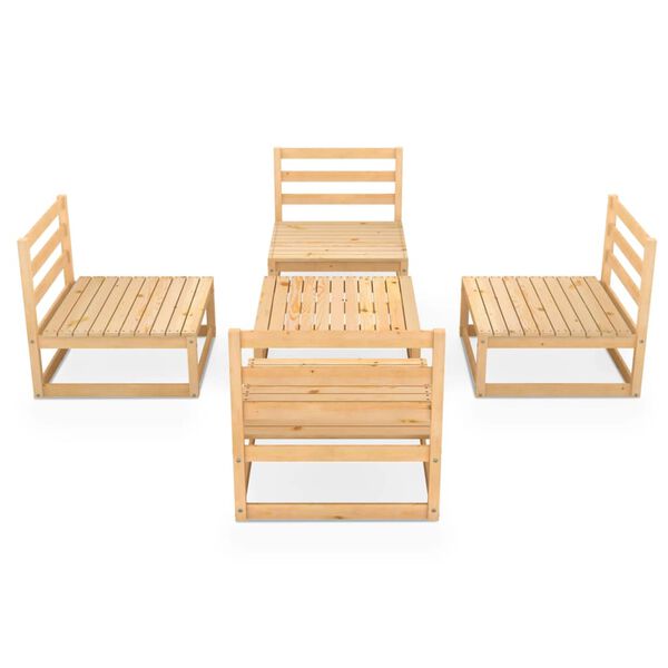 vidaXL 5 Piece Garden Lounge Set Solid Wood Pine