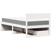 vidaXL Bed with Drawers and Mattress White 90x190 cm Single Solid Wood Pine
