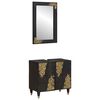 vidaXL Bathroom Cabinet Set 2 pcs Black Solid Mango Wood