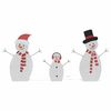 vidaXL Lighted Snowman Family 3 pcs Warm White Polyester
