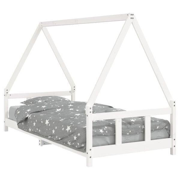 vidaXL Kids Bed Frame White 90x200 cm Solid Wood Pine