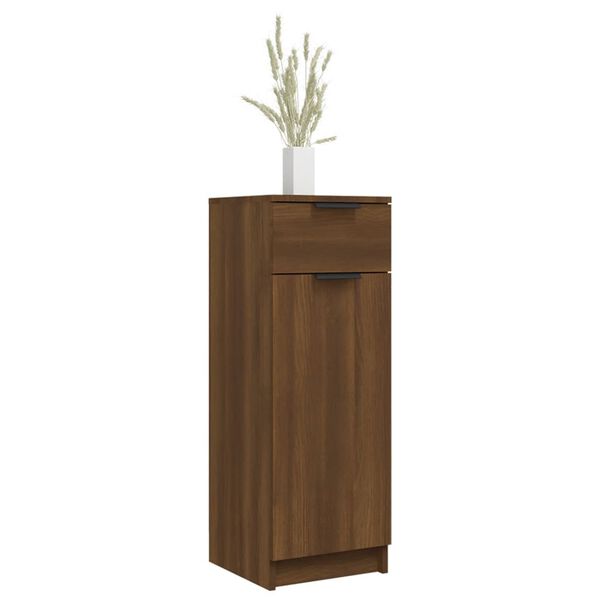 vidaXL Bathroom Cabinet Brown Oak 32x34x90 cm Engineered Wood