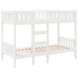 vidaXL Bunk Bed White 75x190 cm Solid Wood Pine