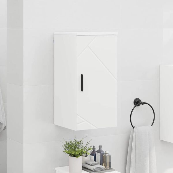 vidaXL Bathroom Cabinet Wall-mounted with Door White 30 x 31.5 x 61 cm
