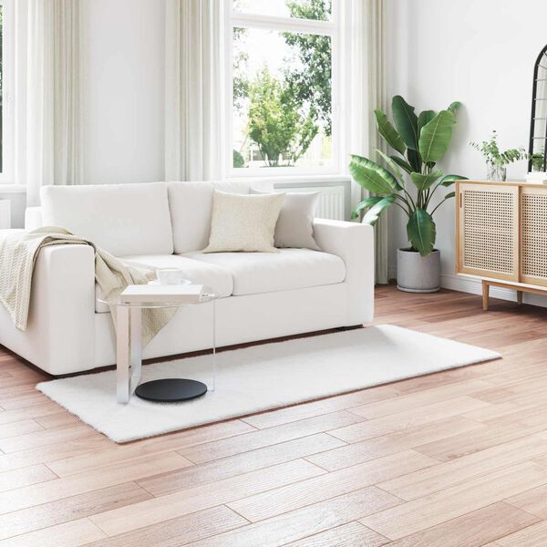 vidaXL Faux Rabbit Fur Rug Olite White 100 x 200 cm Polyester