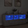 vidaXL Sideboard with LED Lights Concrete Grey 162x37x67 cm