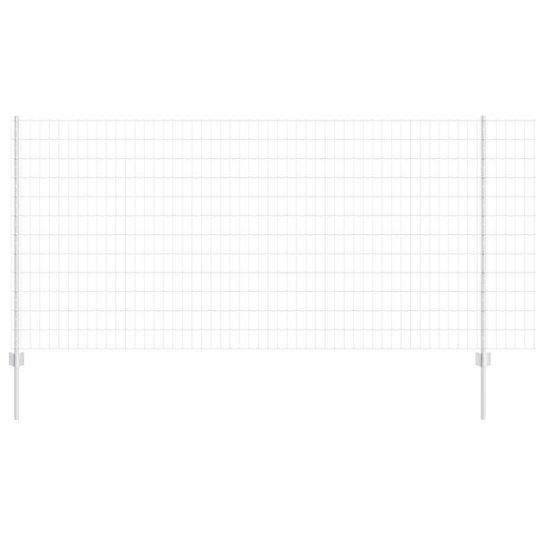 vidaXL Fence with Post Silver 1.2 x 10 m Steel