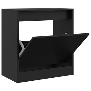 vidaXL Shoe Cabinet Black 60x34x63.5 cm Engineered Wood