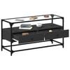 vidaXL TV Cabinet with Glass Top Black 98x35x51 cm Engineered Wood