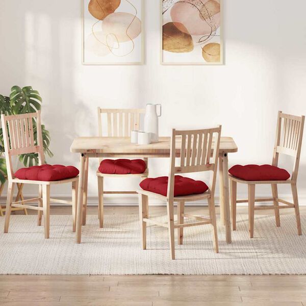 vidaXL Seat Cushions 4 pcs Red 45 x 45 x 12 cm Fabric