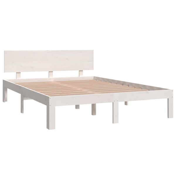 vidaXL Bed Frame without Mattress White 135x190cm Double