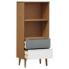 vidaXL Bookcase MOLDE Brown 60x35x133,5 cm Solid Wood Pine