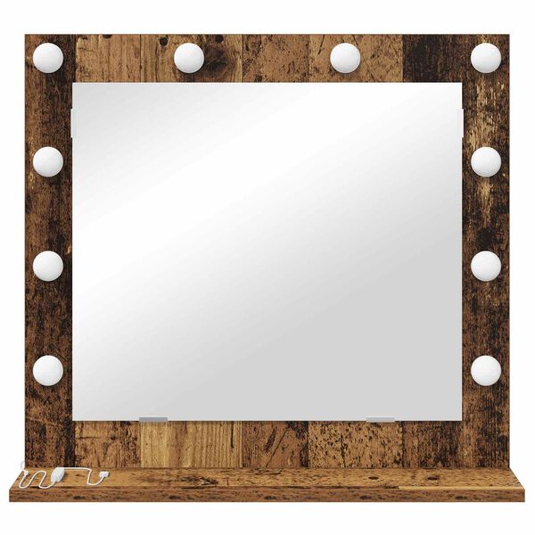 vidaXL Vanity Mirror Rectangular with Mirror Old Wood 60 x 55 x 18 cm