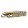 vidaXL 19 Piece Garden Dining Set with Cushions Beige Poly Rattan