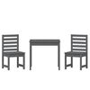 vidaXL 3 Piece Garden Bistro Set Grey Solid Wood Pine