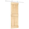 vidaXL Sliding Door Natural and White 70 x 210 cm Solid Pine Wood