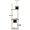 vidaXL Cat Tree with Sisal Scratching Posts Light Grey 176 cm