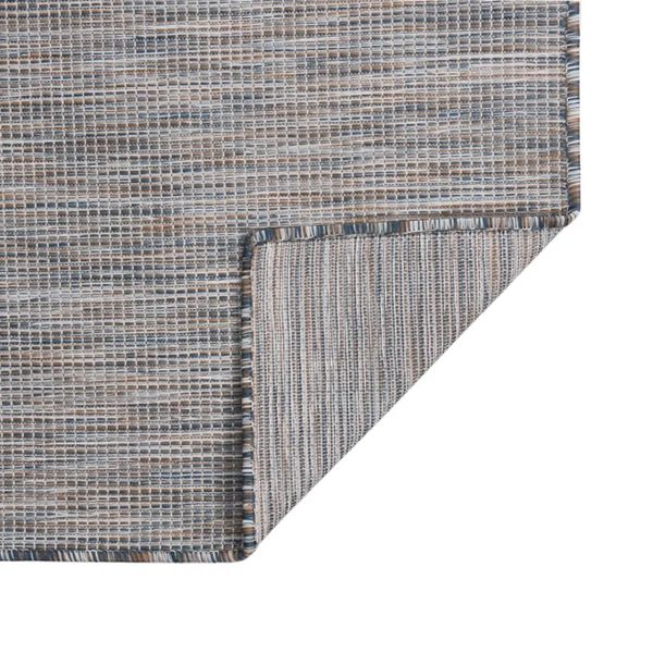vidaXL Outdoor Flatweave Rug 160x230 cm Brown and Blue