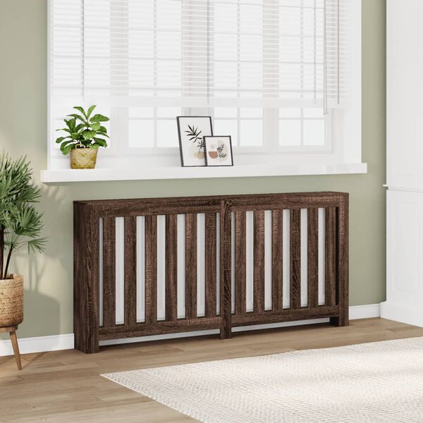vidaXL Radiator Cover Brown Oak 175x20x82 cm Engineered Wood