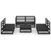 vidaXL 7 Piece Garden Lounge Set Black Solid Pinewood
