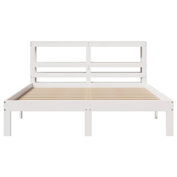 vidaXL Bed Frame with Headboard without Mattress White 120x190 cm Small Double