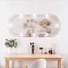 vidaXL Wall Mirror with LED Lights 45x100 cm Glass Oval
