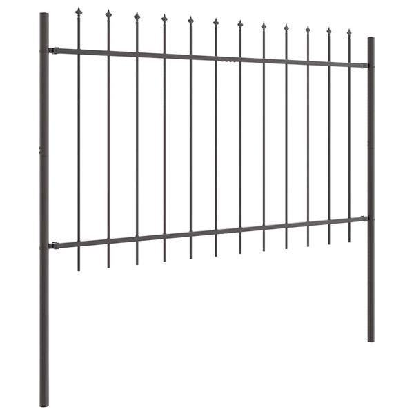 vidaXL Garden Fence Grey 1.7 x 1.2 m Powder-coated steel
