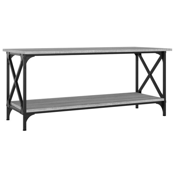 vidaXL Coffee Table Grey Sonoma 100x45x45 cm Engineered Wood and Iron
