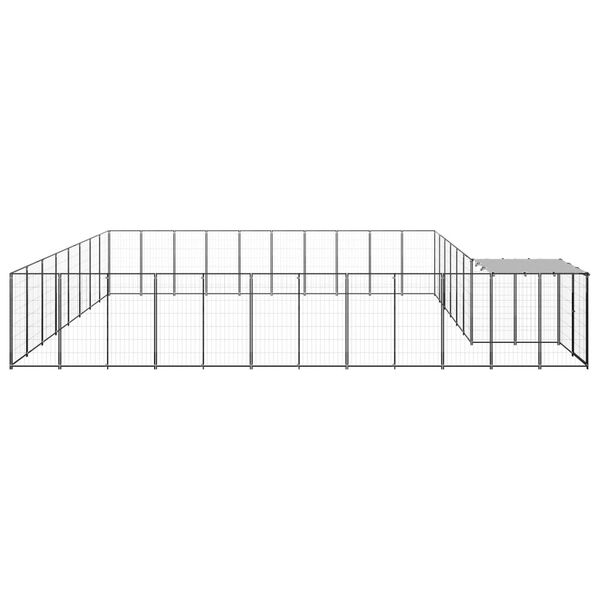 vidaXL Dog Kennel Black 25.41 m² Steel