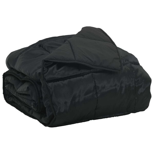 vidaXL Summer Duvet Black 200 x 220 cm Satin and Microfiber